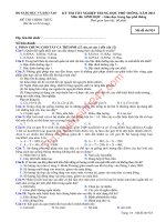 Đáp án đề thi tốt nghiệp môn sinh năm 2013 mã đề 924