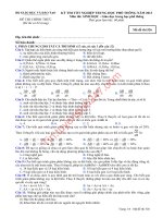 Đáp án đề thi tốt nghiệp môn sinh năm 2013 mã đề 526