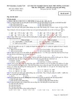 Đáp án đề thi tốt nghiệp môn sinh năm 2013 của bộ GD&ĐT mã đề 847