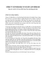 Tiểu luận thuyết trình phân tích tài chính doanh nghiệp CÔNG TY cổ PHẨN đầu tư và xây lắp SÔNG đà