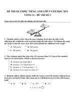 Đề thi olympic tiếng anh lớp 5 năm học 2013 vòng 21   đề thi số 2 