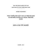 Phát triển sản xuất táo lai trên địa bàn xã phì điền, huyện lục ngạn, tỉnh bắc giang 