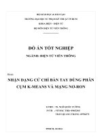 Nhận dạng cử chỉ bàn tay dùng nhân cụm Kmeans và mạng Nerual