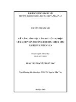 Kỹ năng tìm việc làm sau tốt nghiệp của sinh viên Trường Đại học Khoa học xã hội và Nhân văn