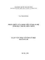 Nhận thức của sinh viên về quan hệ tình dục trước hôn nhân