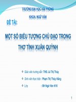 MỘT SỐ BiỂU TƯỢNG CHỦ ĐẠO TRONG  THƠ TÌNH XUÂN QuỲNH
