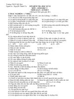 Đề thi lớp 9 học kì 2 môn sinh học năm 2012 đề số 33