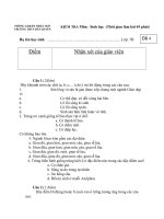 Đề thi lớp 7 học kì 2 môn sinh học năm 2012 đề số 44