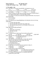 Đề thi lớp 9 học kì 2 môn sinh học năm 2012 đề số 36