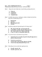 Đề thi lớp 7 học kì 1 môn sinh học năm 2012 đề số 14