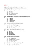 Đề thi lớp 7 học kì 1 môn sinh học năm 2012 đề số 7