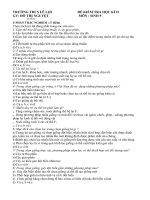 Đề thi lớp 9 học kì 2 môn sinh học năm 2012 đề số 32