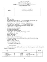 Đề thi lớp 7 học kì 2 môn sinh học năm 2012 đề số 10