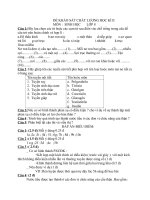 Đề thi lớp 8 học kì 2 môn sinh học năm 2012 đề số 15