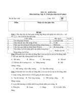 Đề thi lớp 8 học kì 1 môn sinh học năm 2012 đề số 7