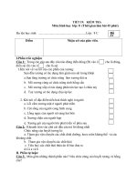 Đề thi lớp 8 học kì 1 môn sinh học năm 2012 đề số 5