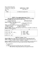 Đề thi lớp 9 học kì 1 môn hóa học năm 2012 đề số 30