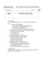 Đề thi lớp 7 học kì 2 môn sinh học năm 2012 đề số 2