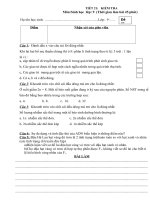 Đề thi lớp 9 học kì 1 môn sinh học năm 2012 đề số 5