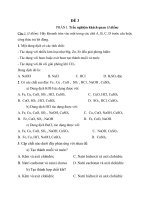 Đề thi lớp 9 học kì 1 môn hóa học năm 2012 đề số 3