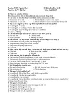 Đề thi lớp 9 học kì 2 môn sinh học năm 2012 đề số 34