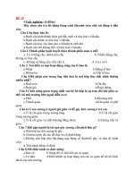 Đề thi lớp 8 học kì 1 môn sinh học năm 2012 đề số 31