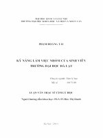 Kỹ năng làm việc nhóm của sinh viên trường đại học đà lạt