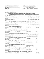 Đề thi lớp 6 học kì 2 môn lịch sử năm 2012 đề số 27