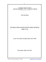 Kỹ thuật bảo vệ bản quyền nhạc số bằng thủy vân