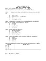 Đề thi lớp 6 học kì 2 môn lịch sử năm 2012 đề số 15