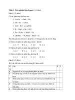 Đề thi lớp 8 học kì 2 môn hóa học năm 2012 đề số 101