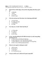 Đề thi lớp 6 học kì 1 môn sinh học năm 2012 đề số 21