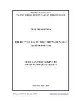 Thu hút vốn đầu tư trực tiếp nước ngoài tại tỉnh phú thọ