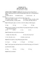 Đề thi lớp 8 học kì 2 môn hóa học năm 2012 đề số 60