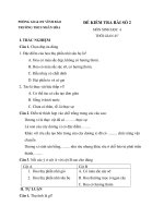 Đề thi lớp 6 học kì 1 môn sinh học năm 2012 đề số 24