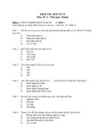 Đề thi lớp 6 học kì 2 môn lịch sử năm 2012 đề số 9