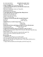 Đề thi lớp 6 học kì 2 môn lịch sử năm 2012 đề số 31