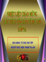 Bài giảng tứ giác nội tiếp lớp 9