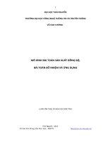 Mô hình bài toán sản xuất đồng bộ, bài toán bổ nhiệm và ứng dụng