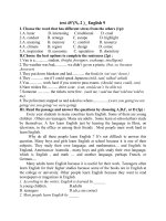 Đề thi lớp 9 học kì 2 môn tiếng anh năm 2012 đề số 57