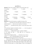 Đề thi lớp 9 học kì 2 môn tiếng anh năm 2012 đề số 59