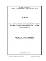 Tăng cường công tác thu hồi đất, bồi thường, hỗ trợ, tái định cư tại Khu kinh tế Vân Đồn tỉnh Quảng Ninh
