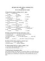 Đề thi lớp 7 học kì 2 môn tiếng anh năm 2012 đề số 60