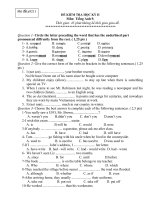 Đề thi lớp 9 học kì 2 môn tiếng anh năm 2012 đề số 10