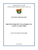 Truyền thuyết và lễ hội làng La (Hà Nội) : Luận văn ThS. Văn học