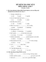 Đề thi lớp 7 học kì 2 môn tiếng anh năm 2012 đề số 51