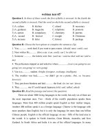 Đề thi lớp 9 học kì 2 môn tiếng anh năm 2012 đề số 62