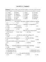 Đề thi lớp 9 học kì 2 môn tiếng anh năm 2012 đề số 56