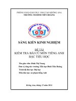 skkn kiểm tra bài cũ môn tiếng anh bậc tiểu học 