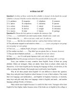 Đề thi lớp 9 học kì 2 môn tiếng anh năm 2012 đề số 55